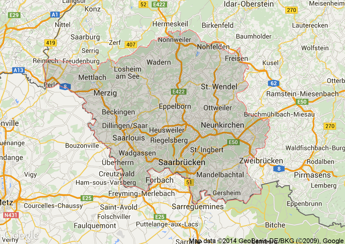 Saarland Karte Mit Allen Orten | Karte Saarland Karte Mit Allen Orten | Karte